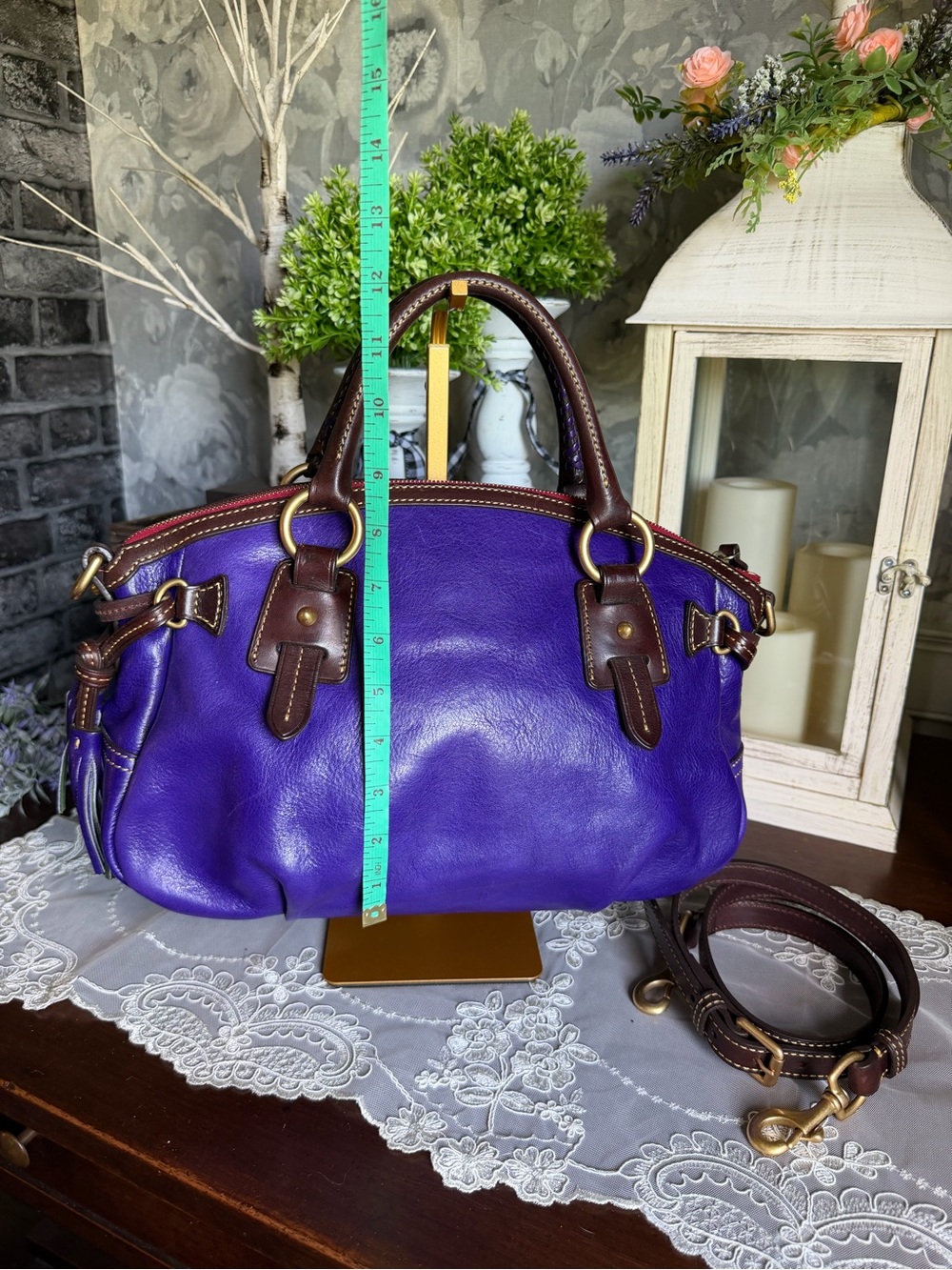 Dooney & Bourke PURPLE TOLEDO Medium Mail Satchel Handbag Purse - Picture 4 of 9